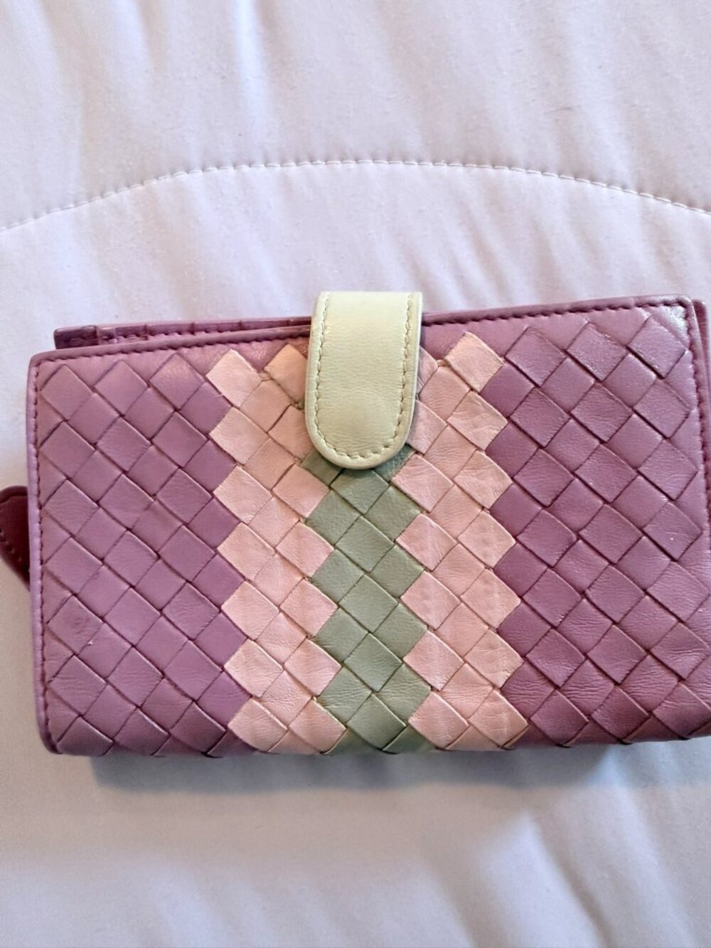 Bottega Veneta Pastel Intrecciato Compact Wallet